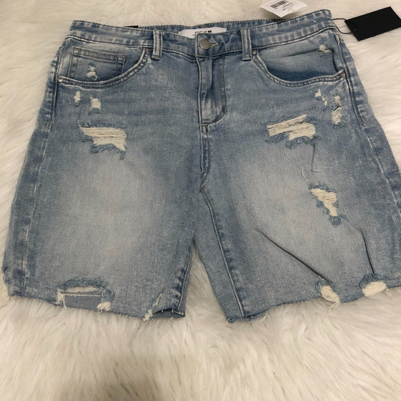 Joes Womens Shorts Size 27 Blue‎ Denim Skinny Acid Wash 5 Pocket Distressed NWT - Picture 3 of 7